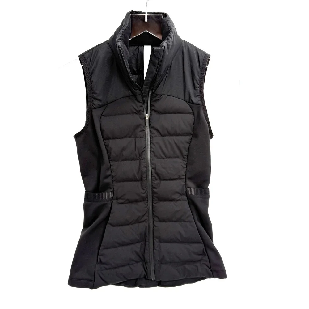 Lululemon Down For It All Vest Black Size 2 Running Puffer Quilted Vest - Picture 1 of 9